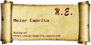 Meier Emerita névjegykártya